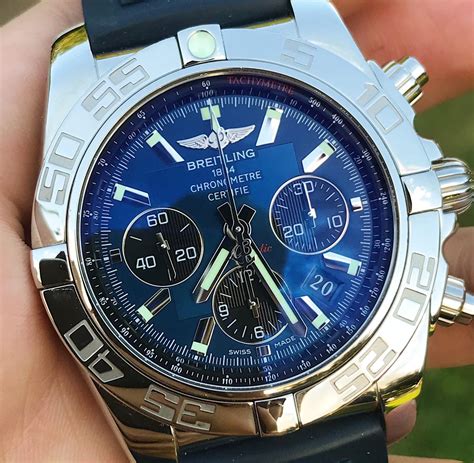 breitling chronomat 44 blue dial|Breitling Chronomat 44 onyx black.